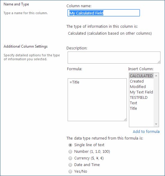 new calculated field